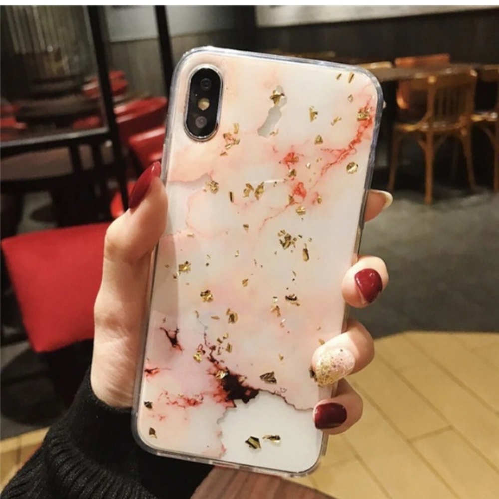 Pink White Marble Foil iPhone X/XS/XS Max Case